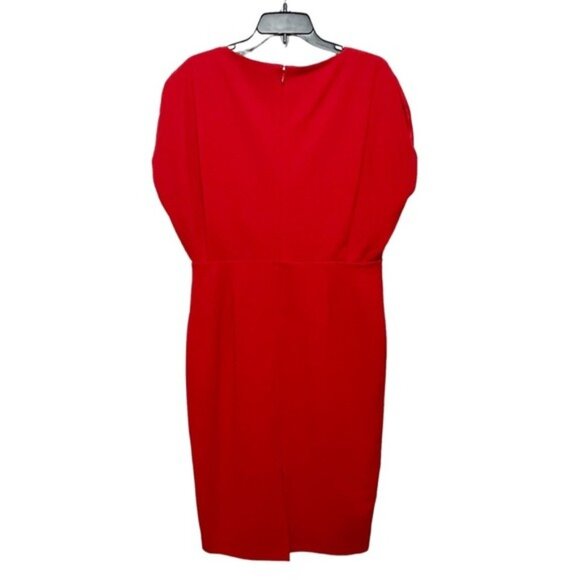 Alexia Admor Gianna Draped off Boatneck Dress in Red, Size L - Picture 8 of 10